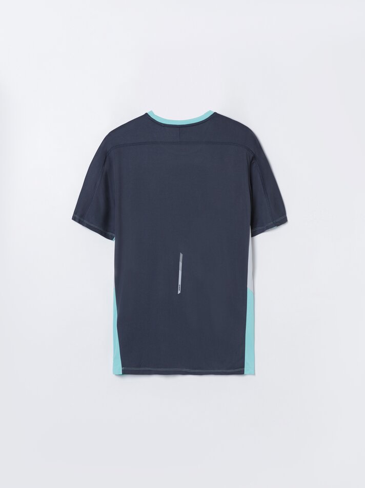 Camiseta esportiva colorblock - Verde Água