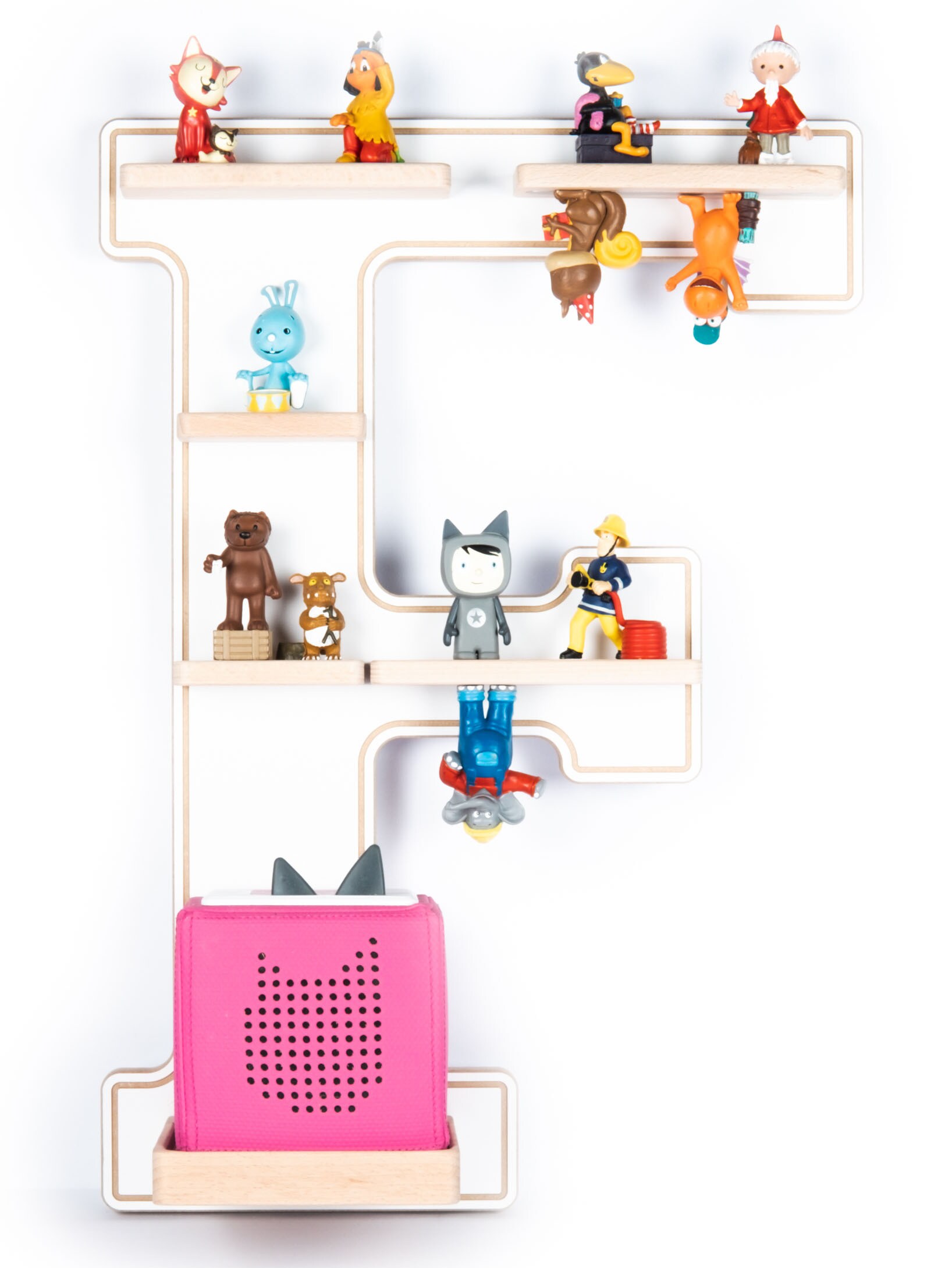 BOARTI Holz Buchstabe F Kinder Regal Toniebox Figuren Wandregal Tonies Musikbox