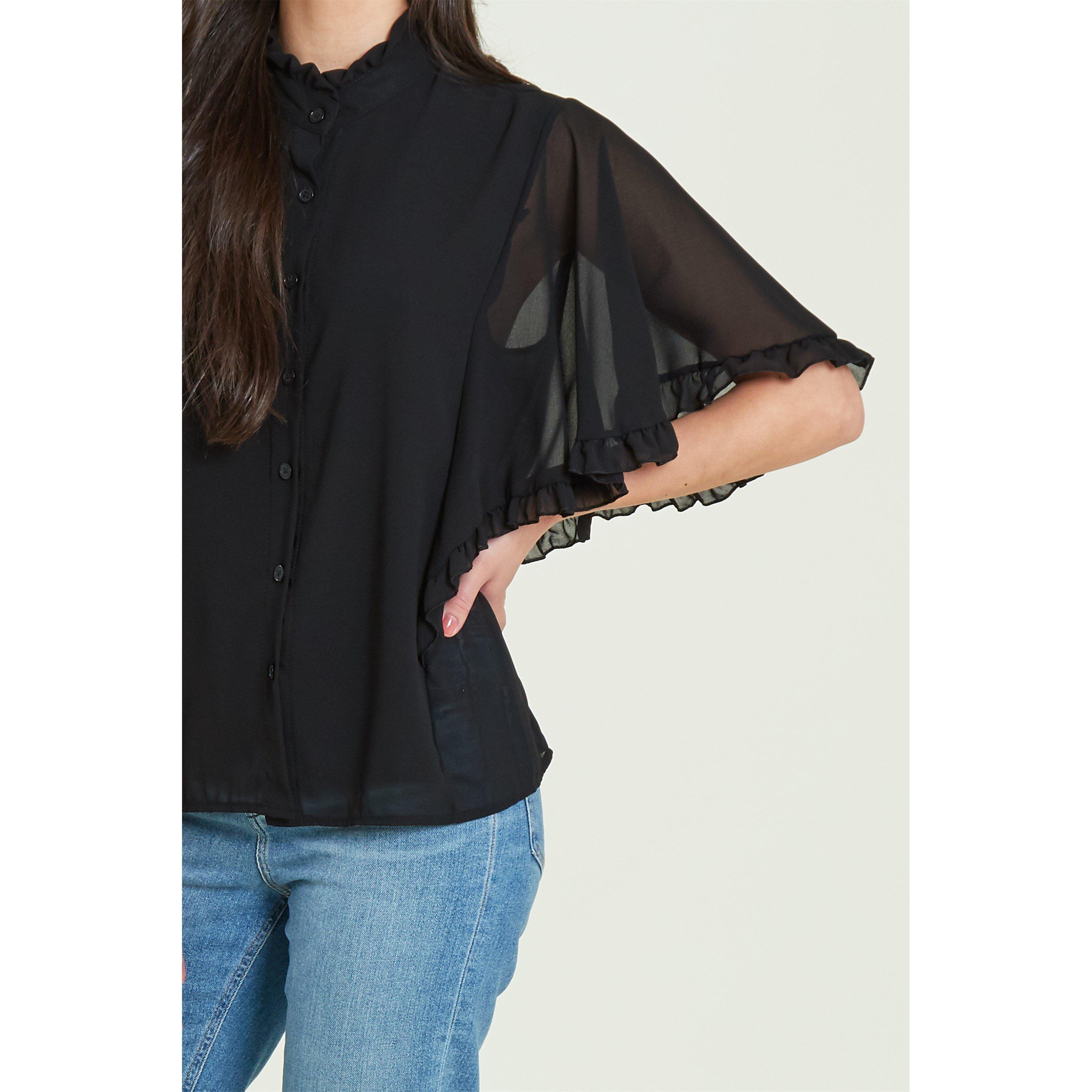 Be You Frill Frill Button Through Blouse
