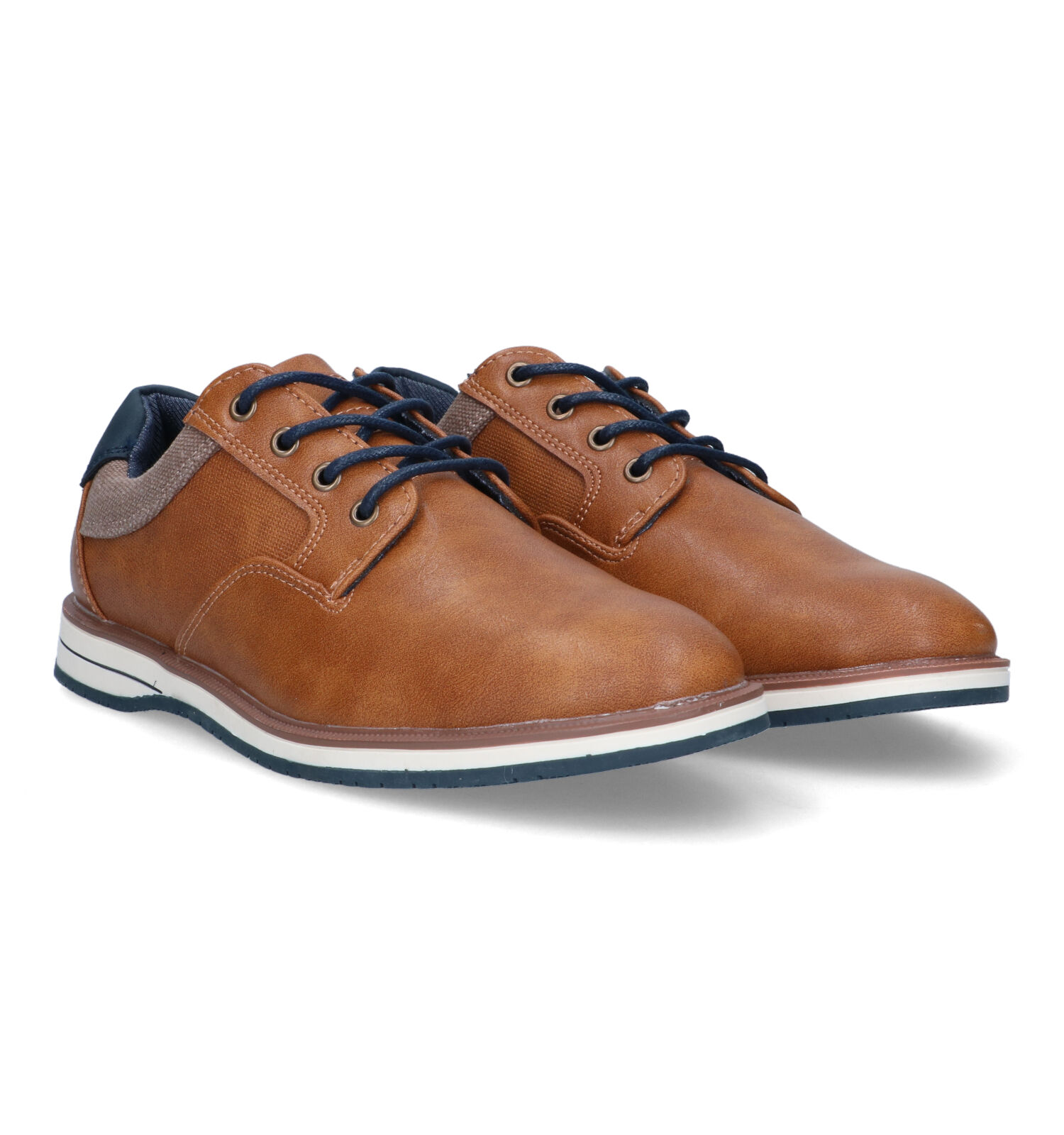Veterschoenen cognac