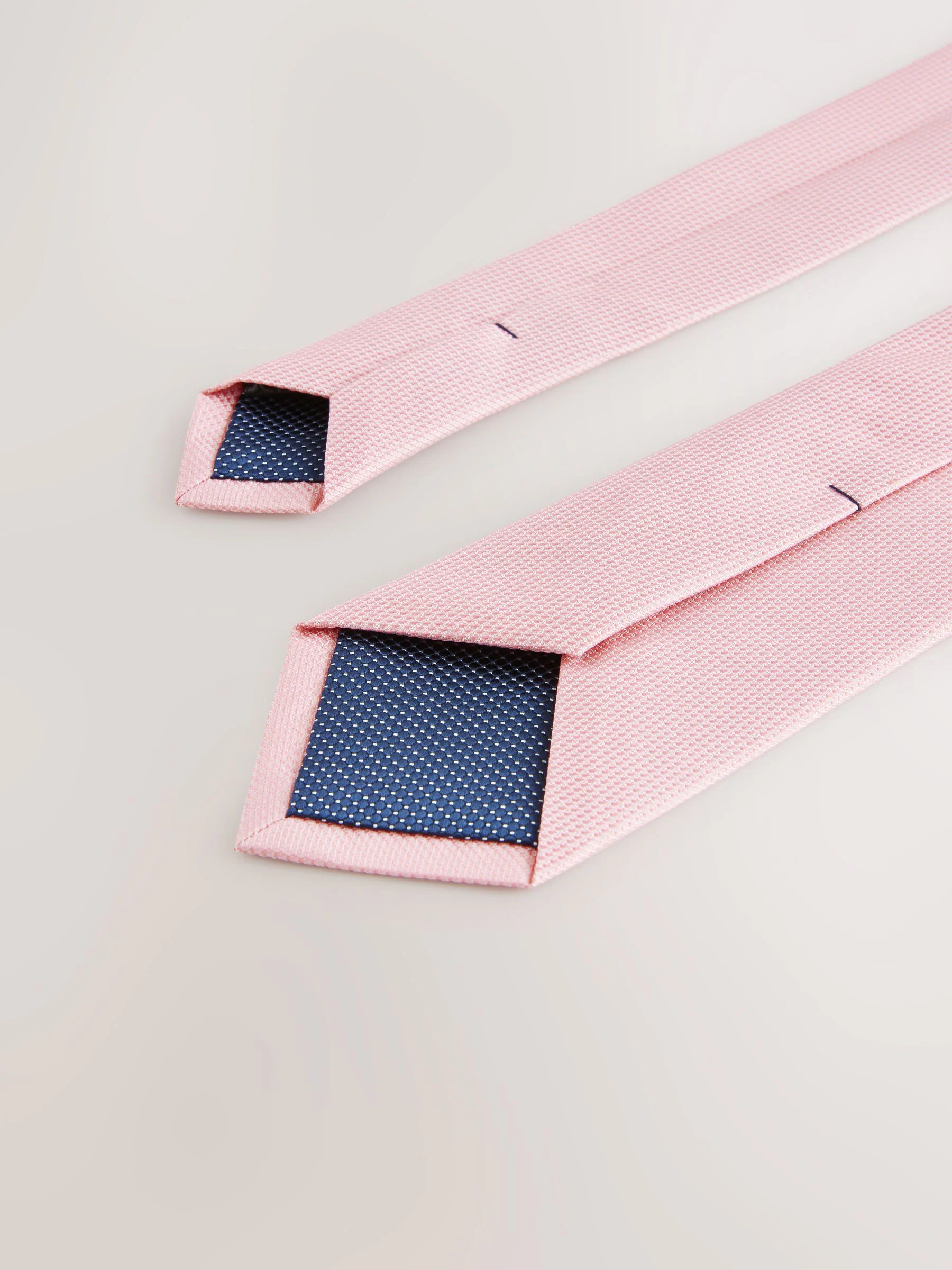 Roze - Smal - Stropdas met textuur