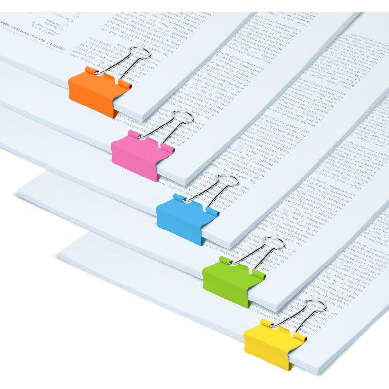 RAPESCO Pinces à Double Clip 19 mm, Couleurs assorties, Boîte de 10