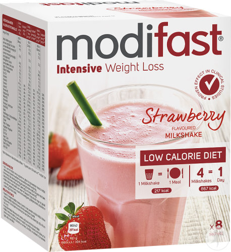 Modifast Intensive Weight Loss Milkshake Saveur Fraise 8x55g