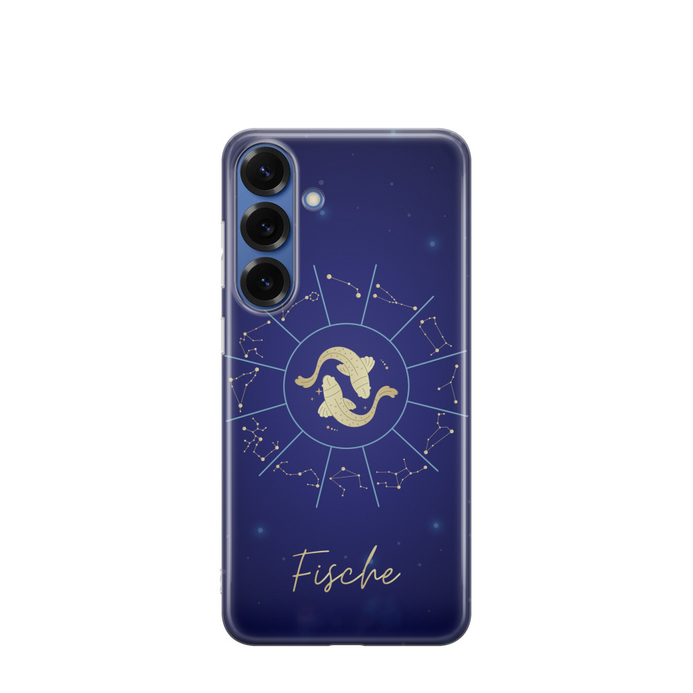 Samsung Galaxy S25 Plus Gummi Hülle Fische 3 - Blau