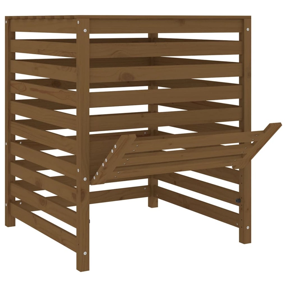 Composteur marron miel 82,5x82,5x99,5 cm bois massif de pin