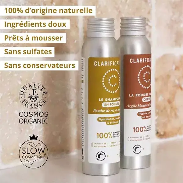 Conjunto Clarification Duo de Pós de Limpeza Orgânicos e Naturais - Corpo e Cabelo - 40g