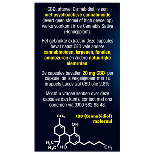 Lucovitaal CBD Cannabidiol 20mg Capsules 30CP