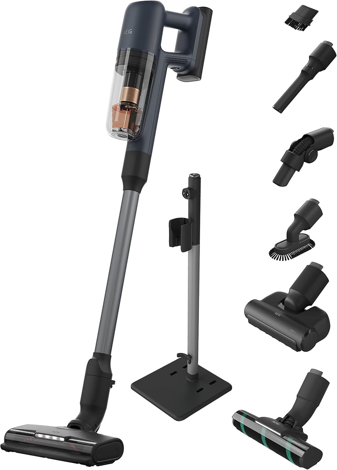 AEG Ultimate 7000 Akku-Staubsauger, ETM TESTSIEGER, Extra Kraftvoll, Ultraleicht 2,2 kg, bis zu 40 Min. Laufzeit, 120 m², 5-Stufige Filtration, Akku Wechselbar, Alle Böden, Viel Zubehör, AP71A142XN