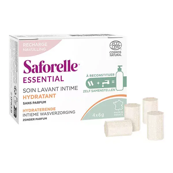 Saforelle® Essential - Soin Lavant Intime Hydratant à Reconstiuer - Boîte de Recharge