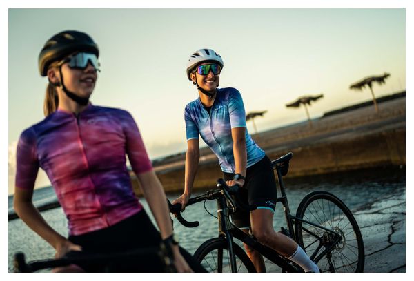 Maillot Manches Courtes Velo Rogelli Tie Dye - Femme - Bleu