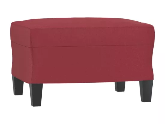 Canapé à 3 places repose-pieds Rouge bordeaux 180 cm Similicuir