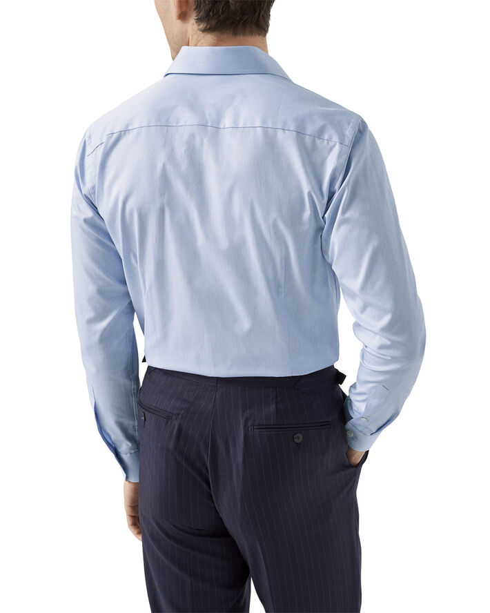 ETON Contemporary Fit Blue Semi Solid Signature Dobby Shirt Blå