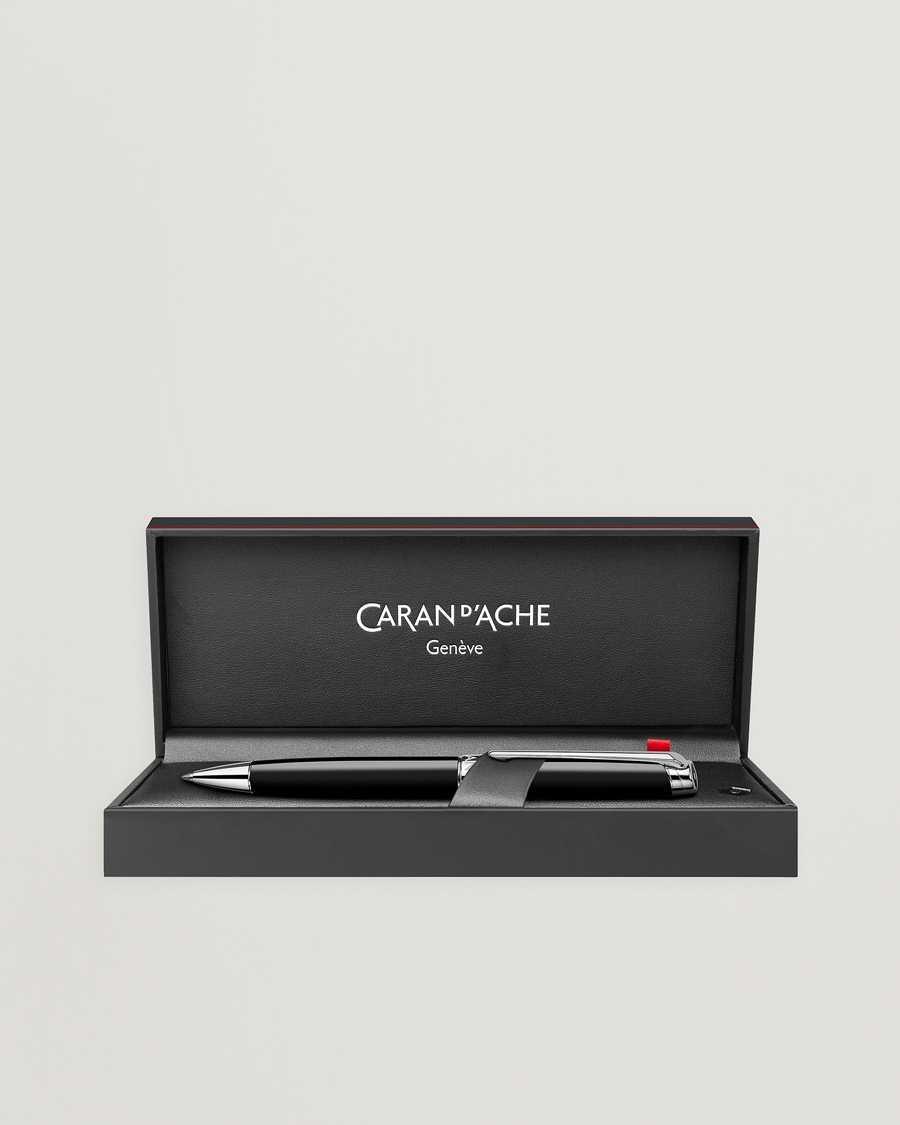Caran d' Ache Léman Ballpoint Pen Ebony Black/Silver Plated