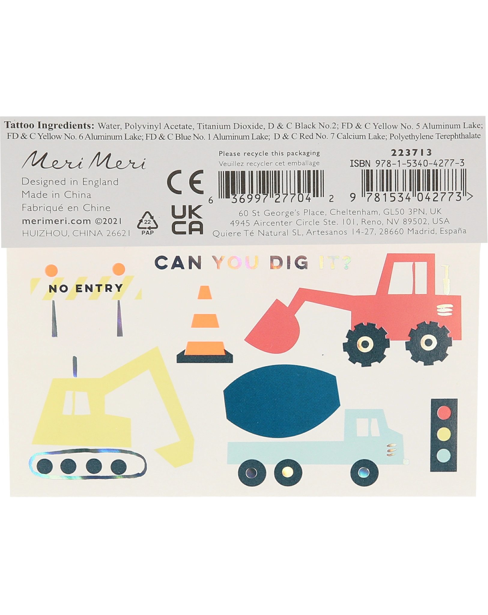 Klebetattoos CONSTRUCTION 2er-Pack