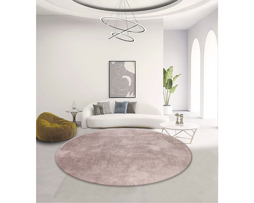 Shaggy Wellness vloerkleed, roze, rond, Ø 160 cm
