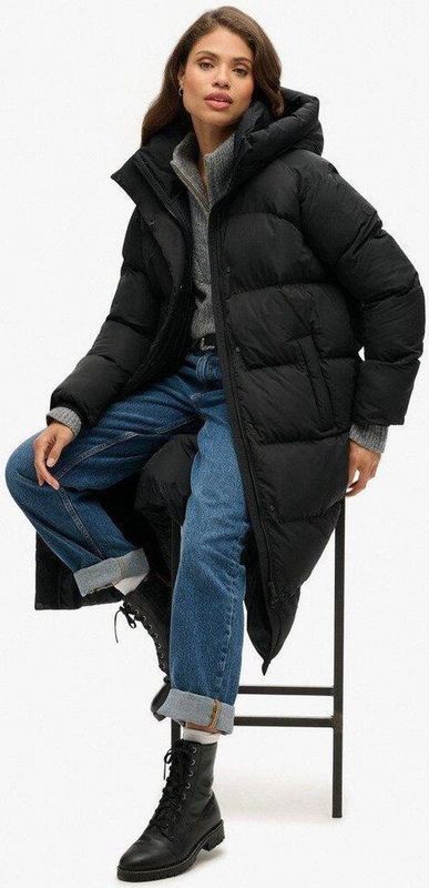 Superdry - Donsjack - Zwart - Hoogwaardige Materialen