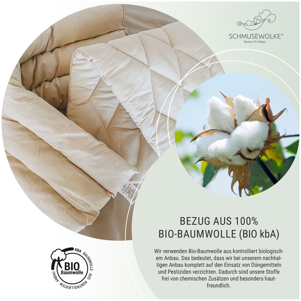 SCHMUSEWOLKESCHMUSEWOLKE   Tipi weiss mit weissem Motor und Bio Federwiege natur Synthetisch