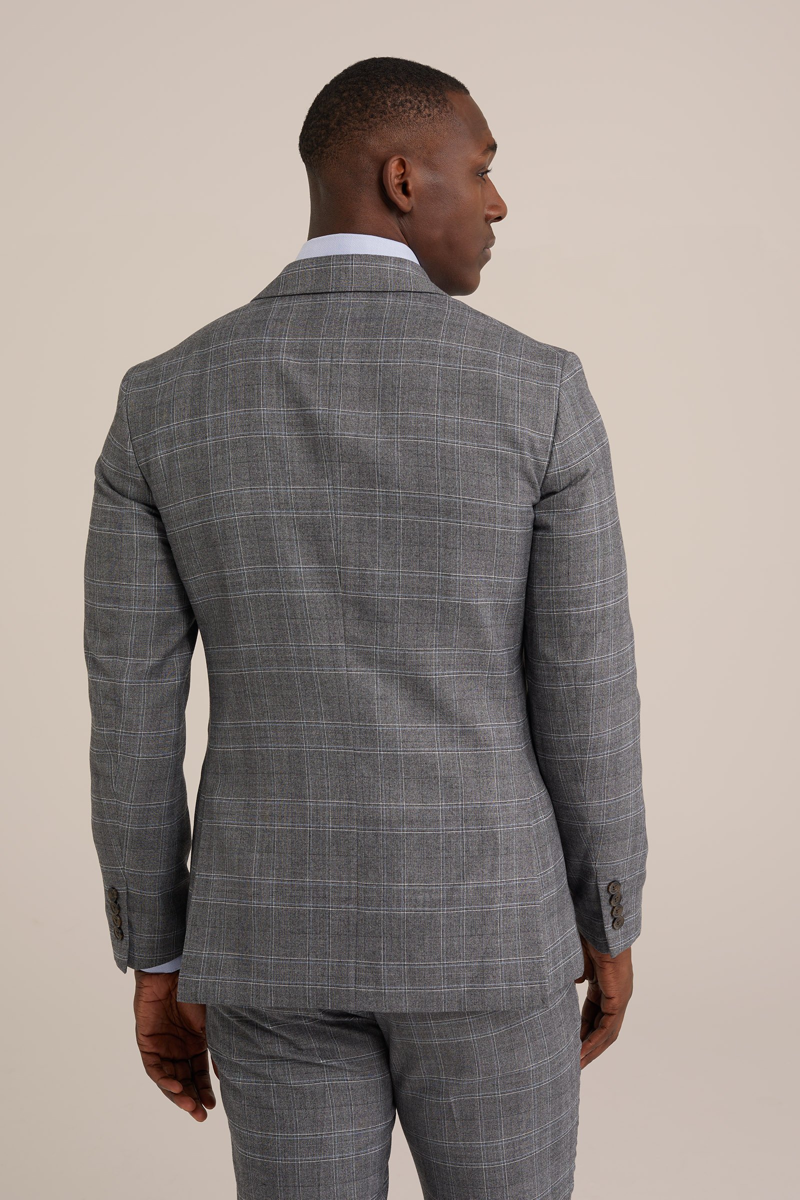 slim fit blazer met dessin WE Fashion Grijs
