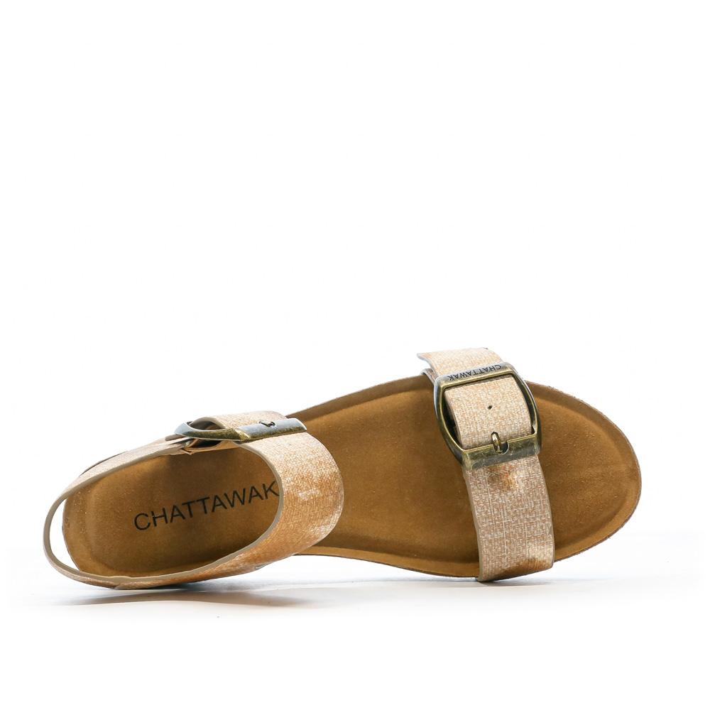 Chattawak Sandales compensées Camel/Blanche Femme Chattawak MARIELLE