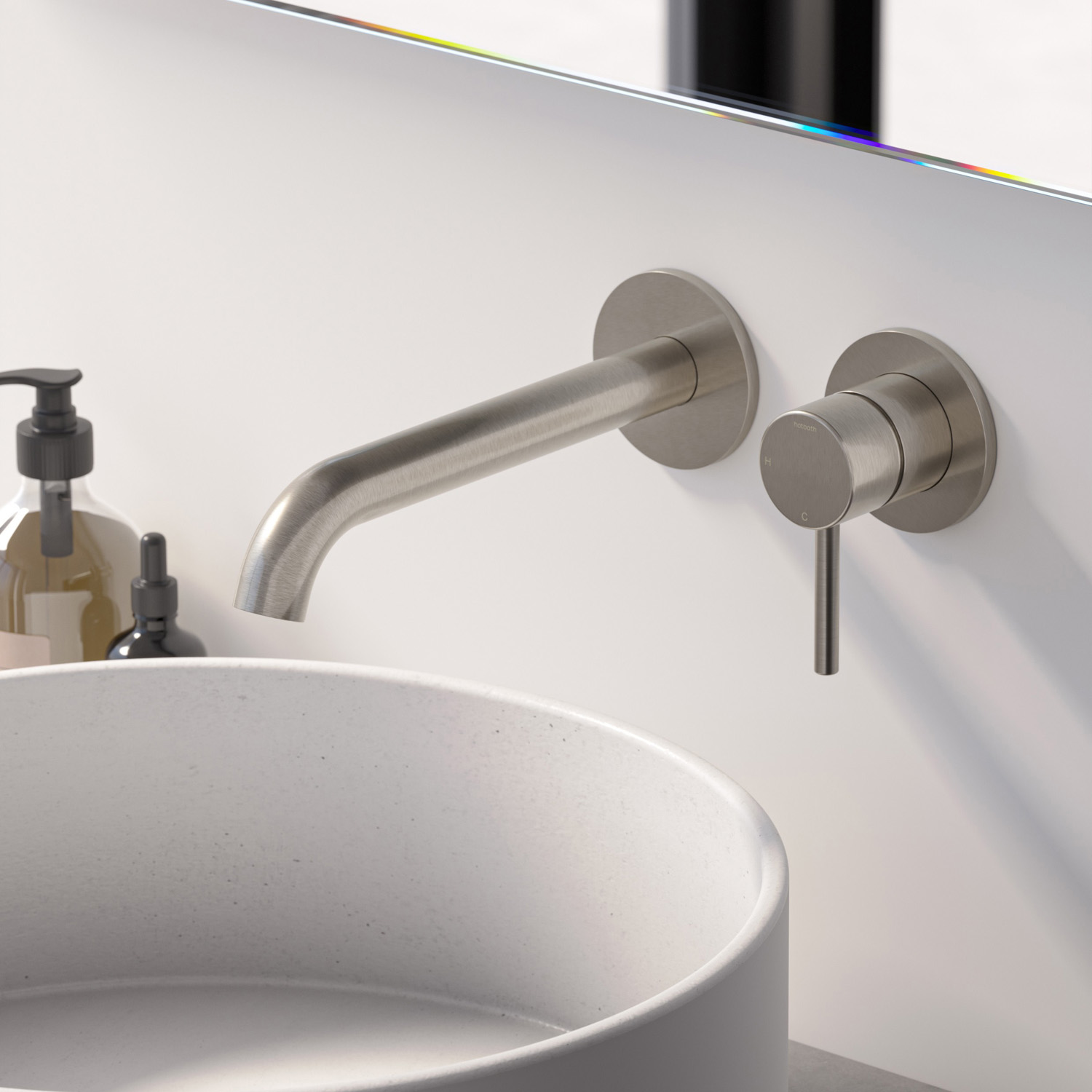 Hotbath Buddy inbouw wastafelkraan 22cm geborsteld nikkel