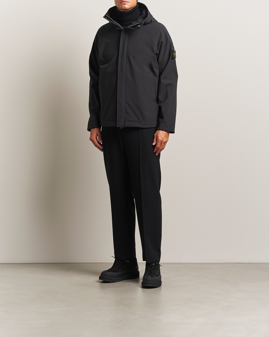 Stone Island Soft Shell Lined Short Parka Black