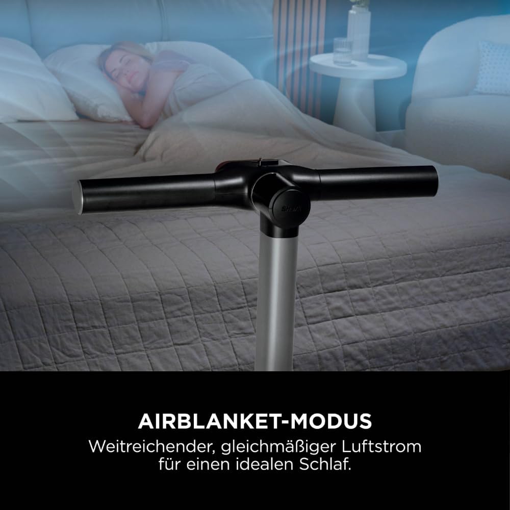 Shark TurboBlade Cool + Heat 2-in-1 Ventilator & Heizlüfter mit Thermo IQ, Fernbedienung & Oszillation | Flügelloser Turmventilator für Schnellheizung & Luftkühlung, Schwarz-Gold, TH200EU