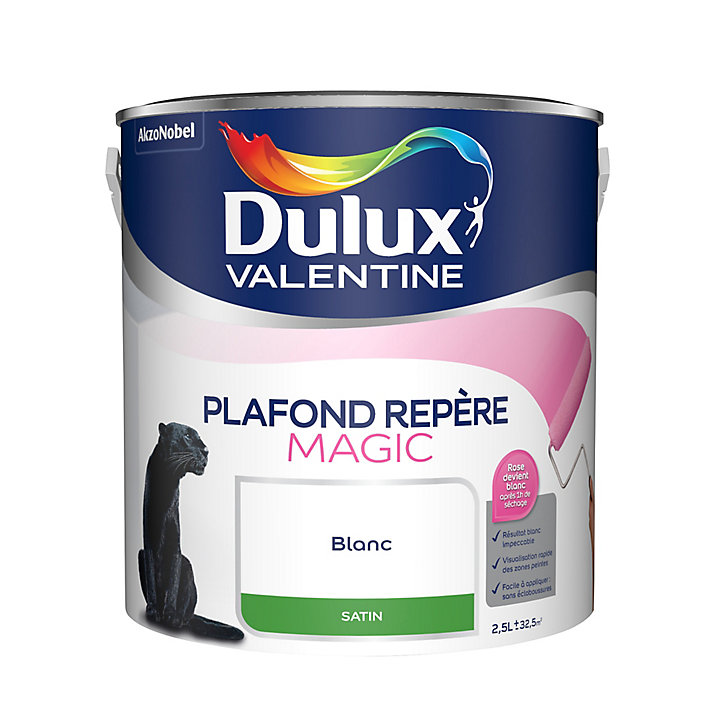 Peinture plafond Repère Magic Dulux Valentine satin blanc 2,5L