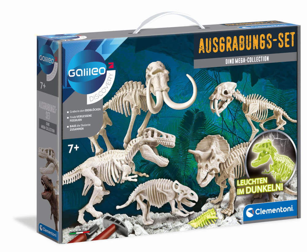 Clementoni Ausgrabungs-Set Dino Mega-Collection