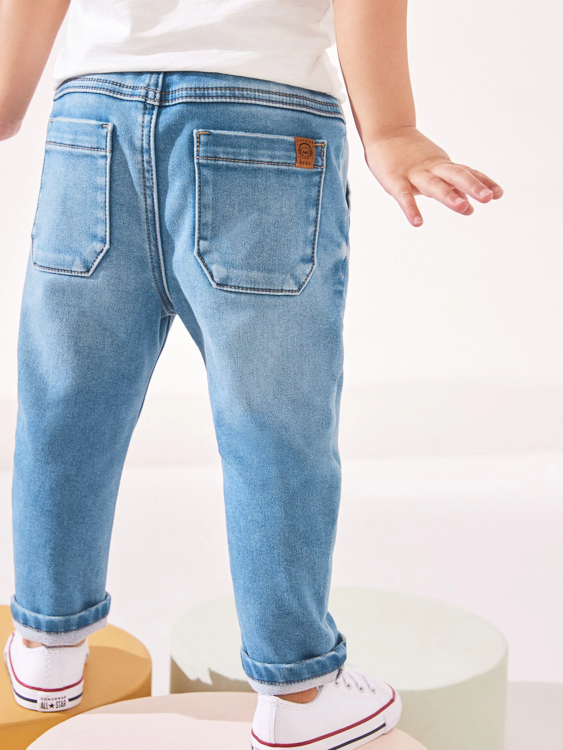 Denim met medium wassing - Superzachte jeans met stretch en elastische taille (3 mnd-7 jr)