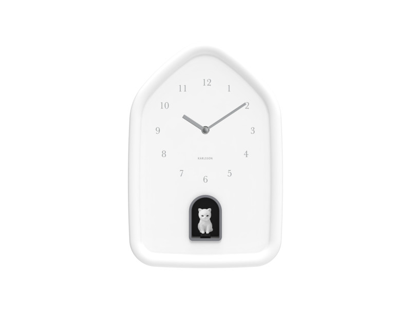 Wall Clock Modern Kitty KA6100BK Black
