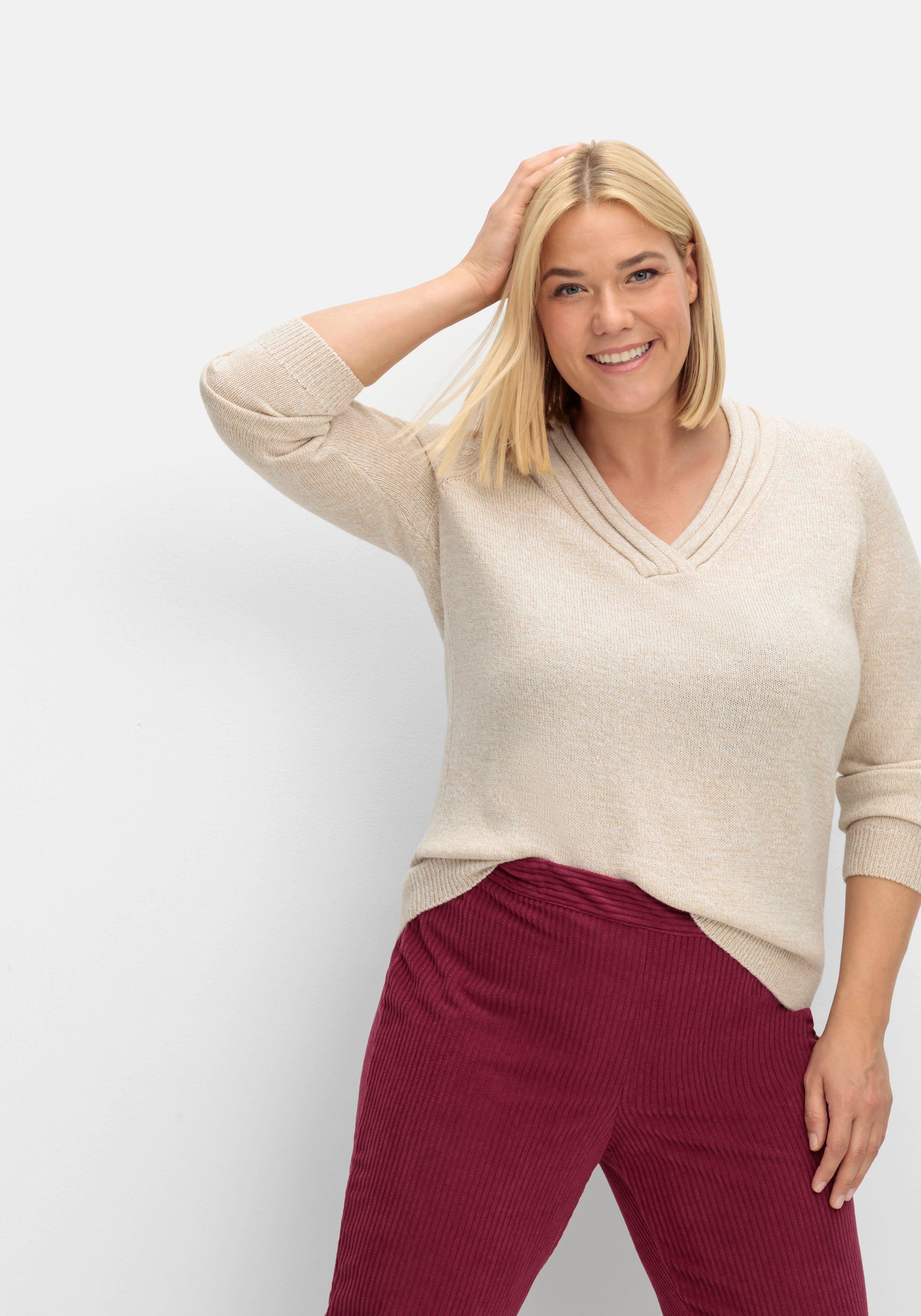 Pullover mit raffiniertem V-Ausschnitt