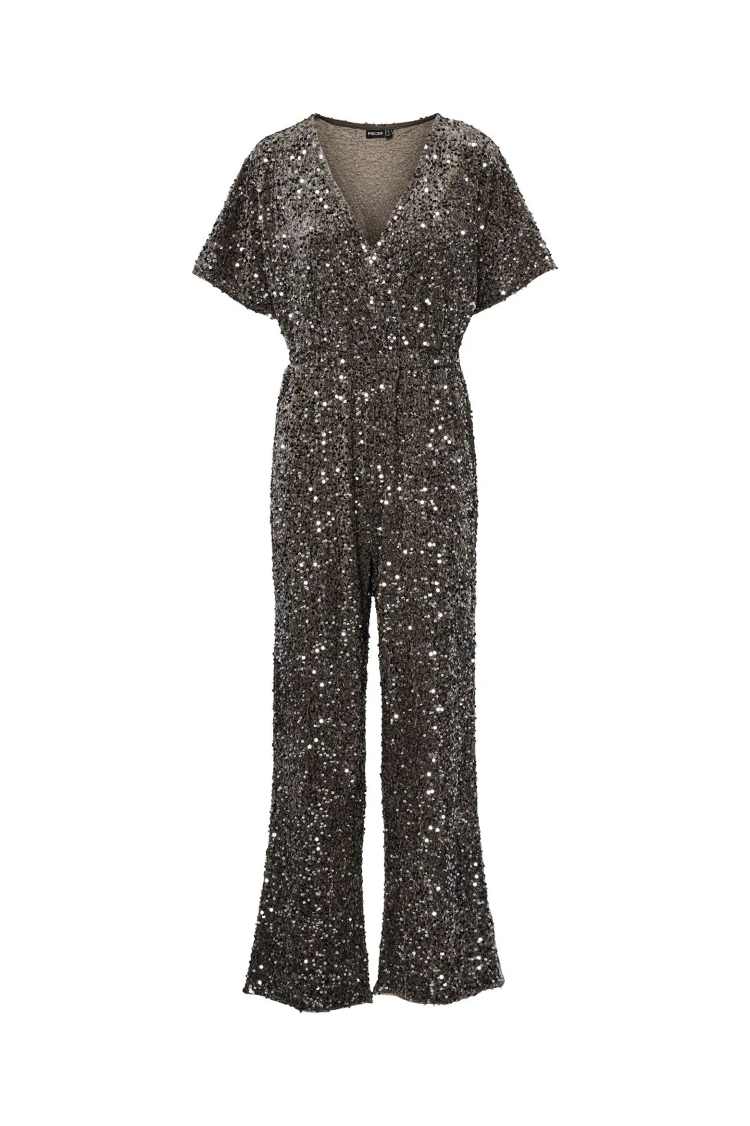 Pieces Pckam Ss Jumpsuit 4641546 morel silver sequins