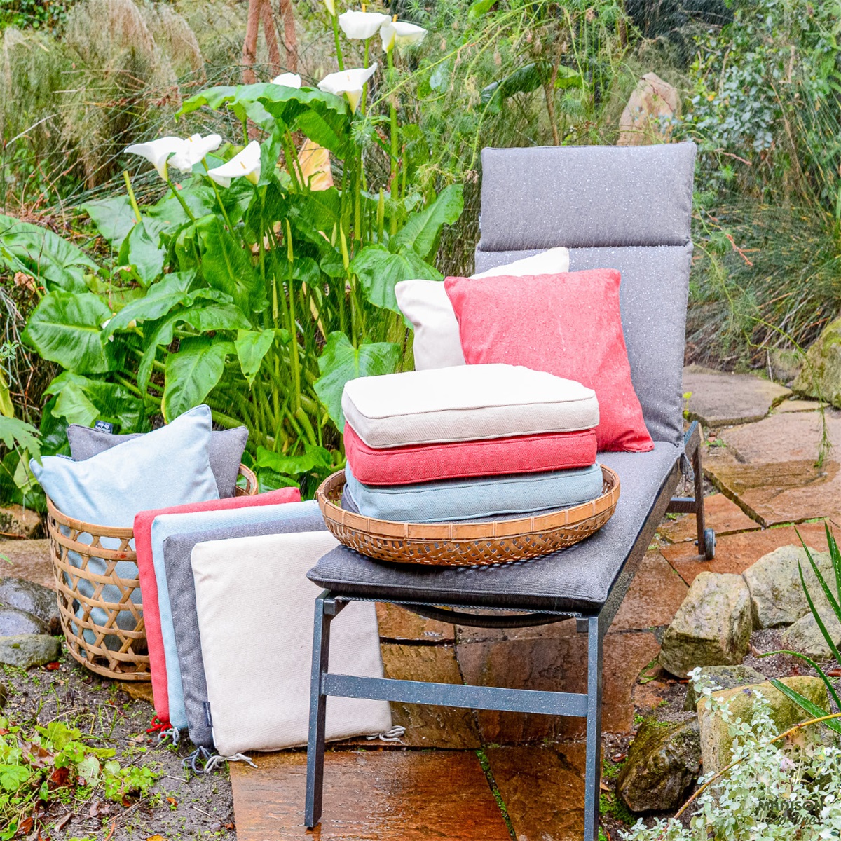 Madison Dark  canvas eco+ Tuinstoelkussen - Set van 4