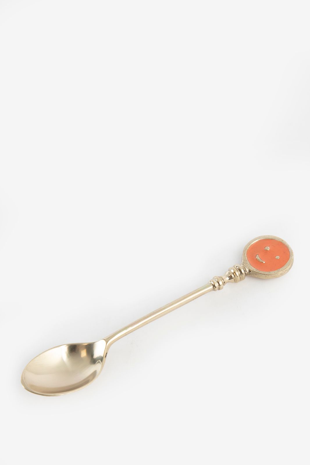 Messing theelepels met smiley