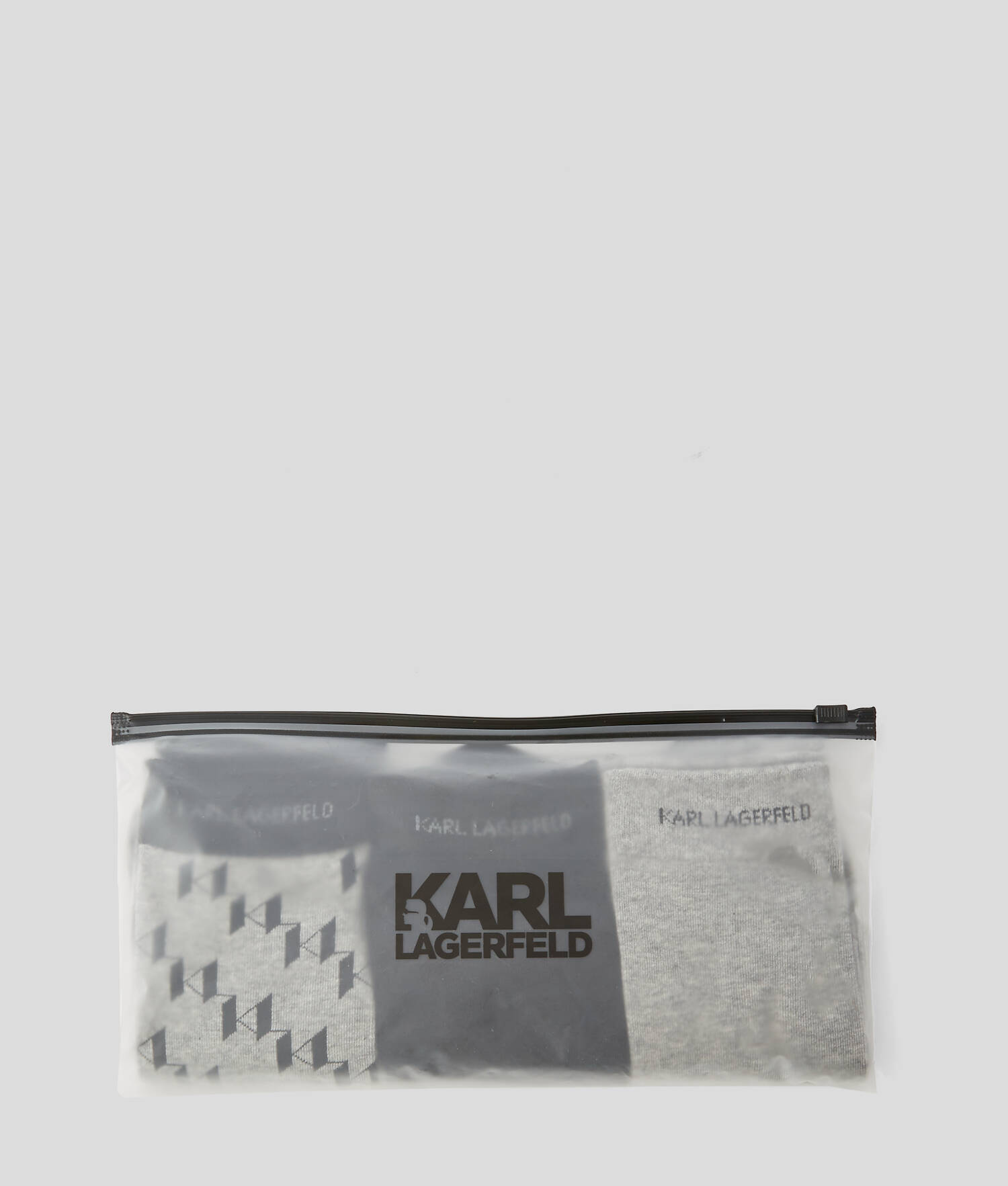 CHAUSSETTES KL MONOGRAM - LOT DE 3 PAIRES - Noir/Gris