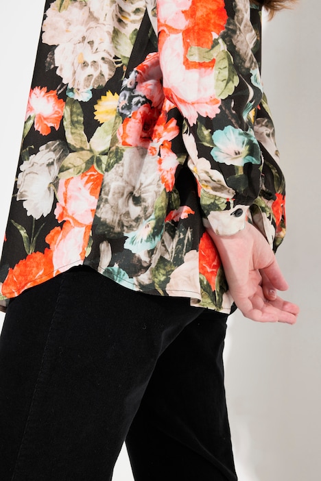 Hemdbluse, Rosen, Hemdkragen, Langarm