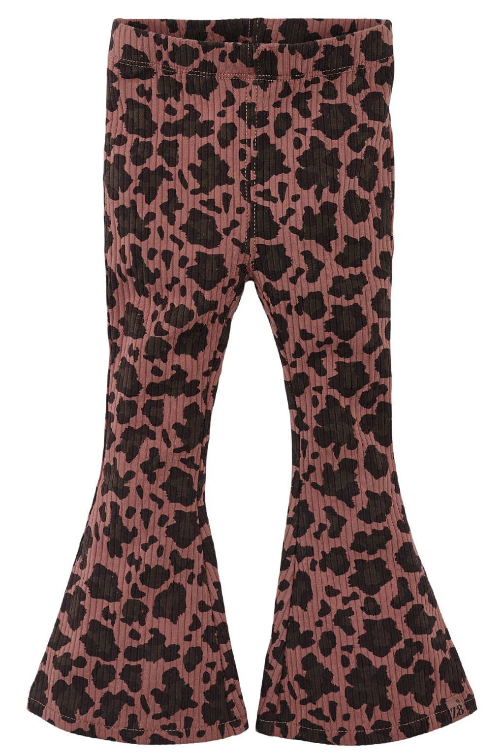 Z8 mini flared broek Phileine met panterprint bruin