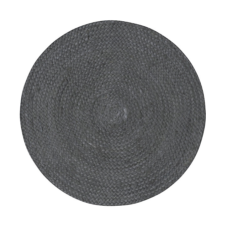 Tapis de bain rond GoodHome Elland coloris ébène en toile de jute Ø70 cm