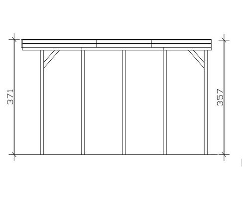 Enkele carport SKAN HOLZ Friesland 397x708 cm dompelgeïmpregneerd