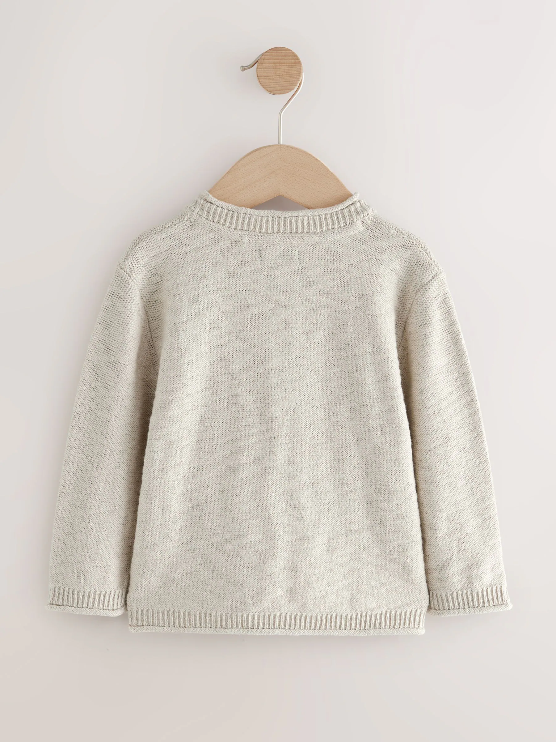 Neutraal - Gebreide Henley-trui (3mnd-7jr)