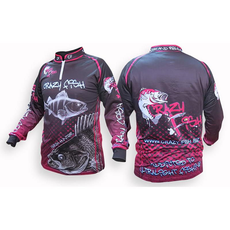 Tee Shirt Manches Longues Homme Crazy Fish Perche Respirant Protection Uv