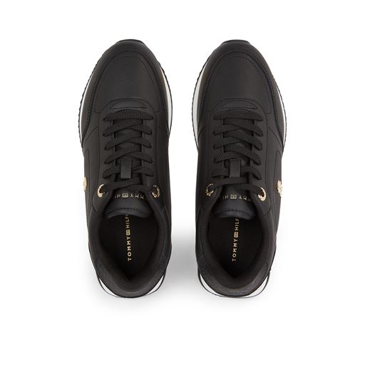 Tommy Hilfiger Elevated Essent Runner Monogram Sneakers, Black, 37
