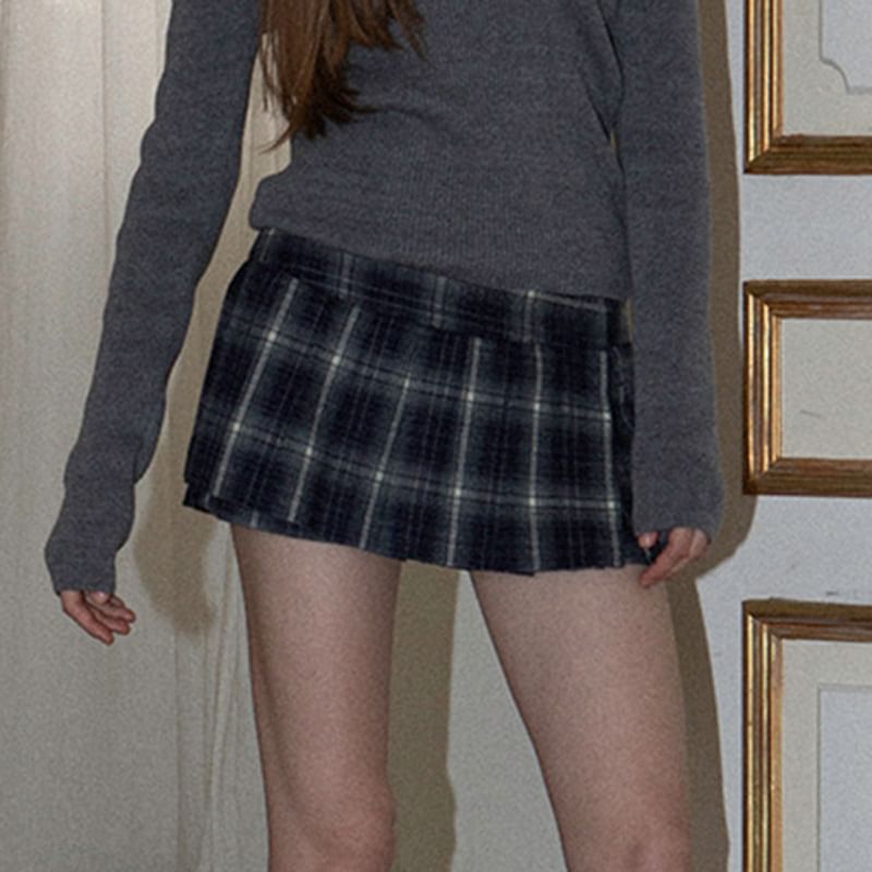 Genrovia - Geruite geplooide skorts met gemiddelde taille