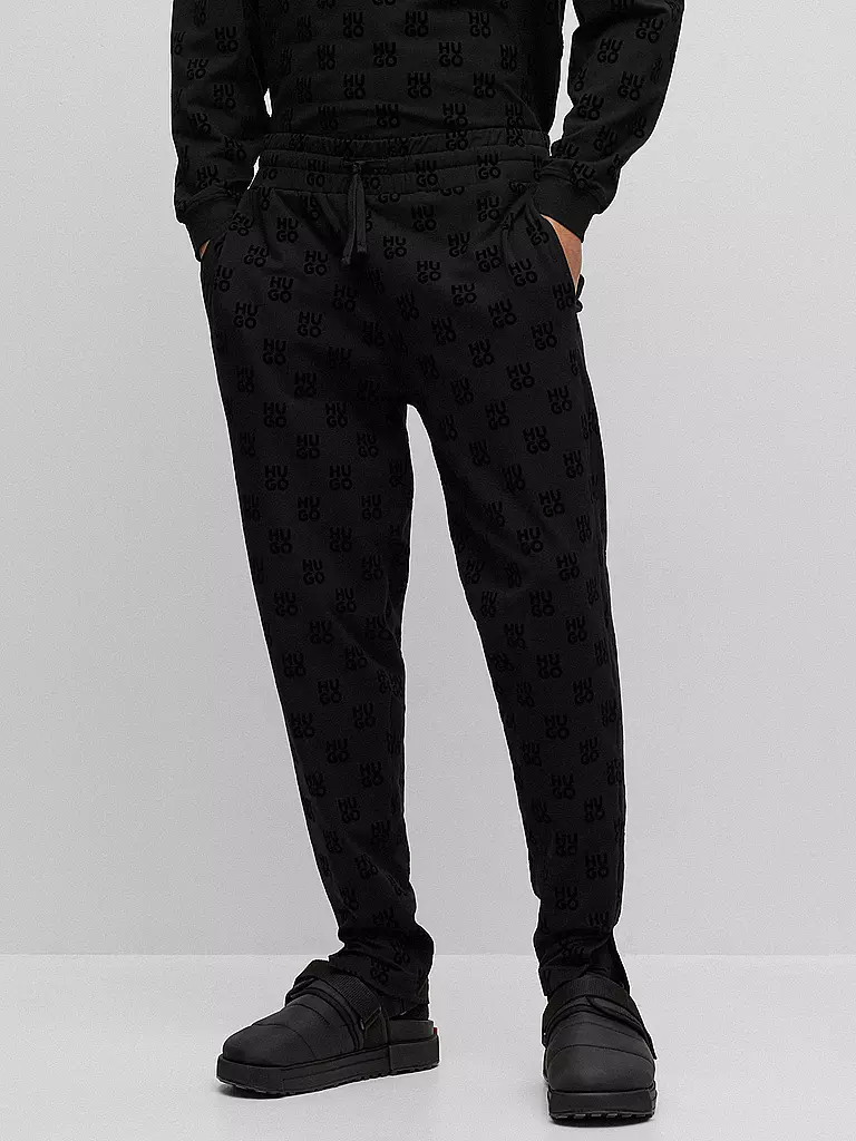 HUGO  Loungewear Hose FLOCK schwarz
