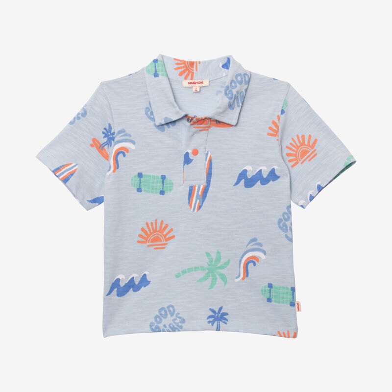Polo bébé garçon good vibes bleu Catimini Bleu