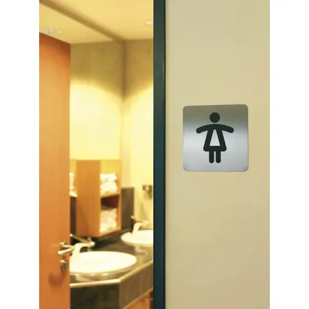 Durable 495623 Picto Quadratisch WC Damen, 150 x 150 mm, metallic silber