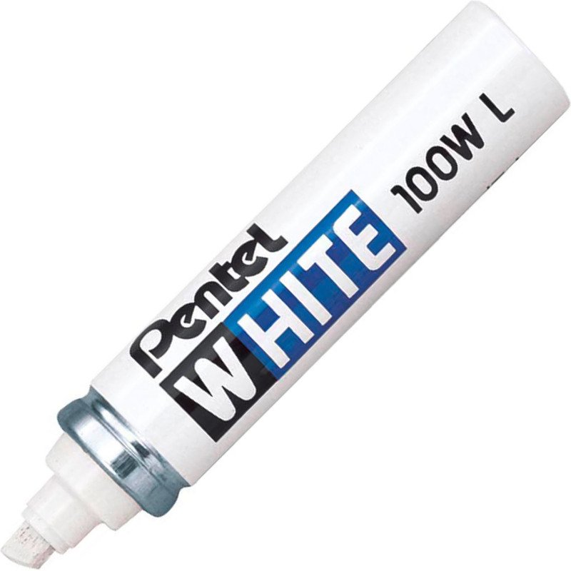 Marqueur permanent Pentel White 100W L pointe biseautée 5,5 mm