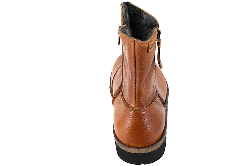 NEW FEET VINTERSTØVLE I BRUNT PRÆGET KALVESKIND