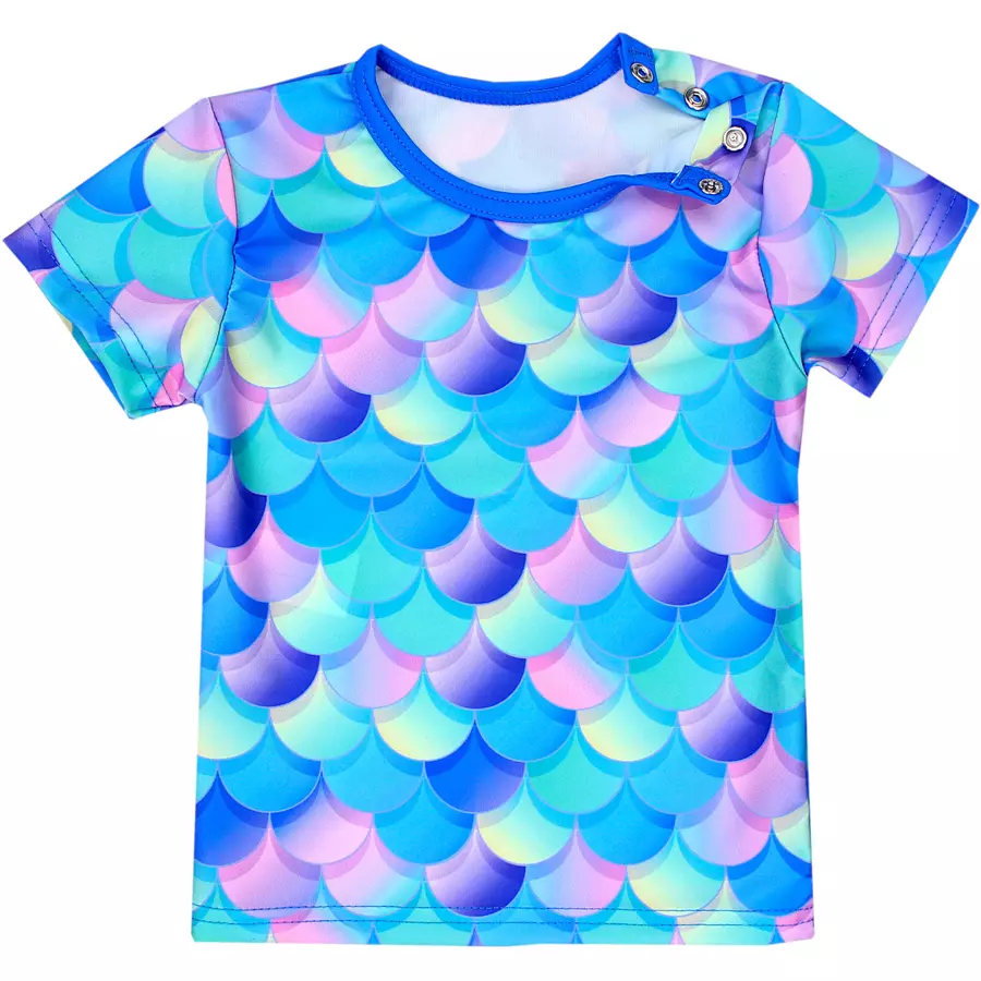 Aquarti Baby Mädchen Zweiteiler Badeanzug Bade-Set Bade T-Shirt Badehose violett