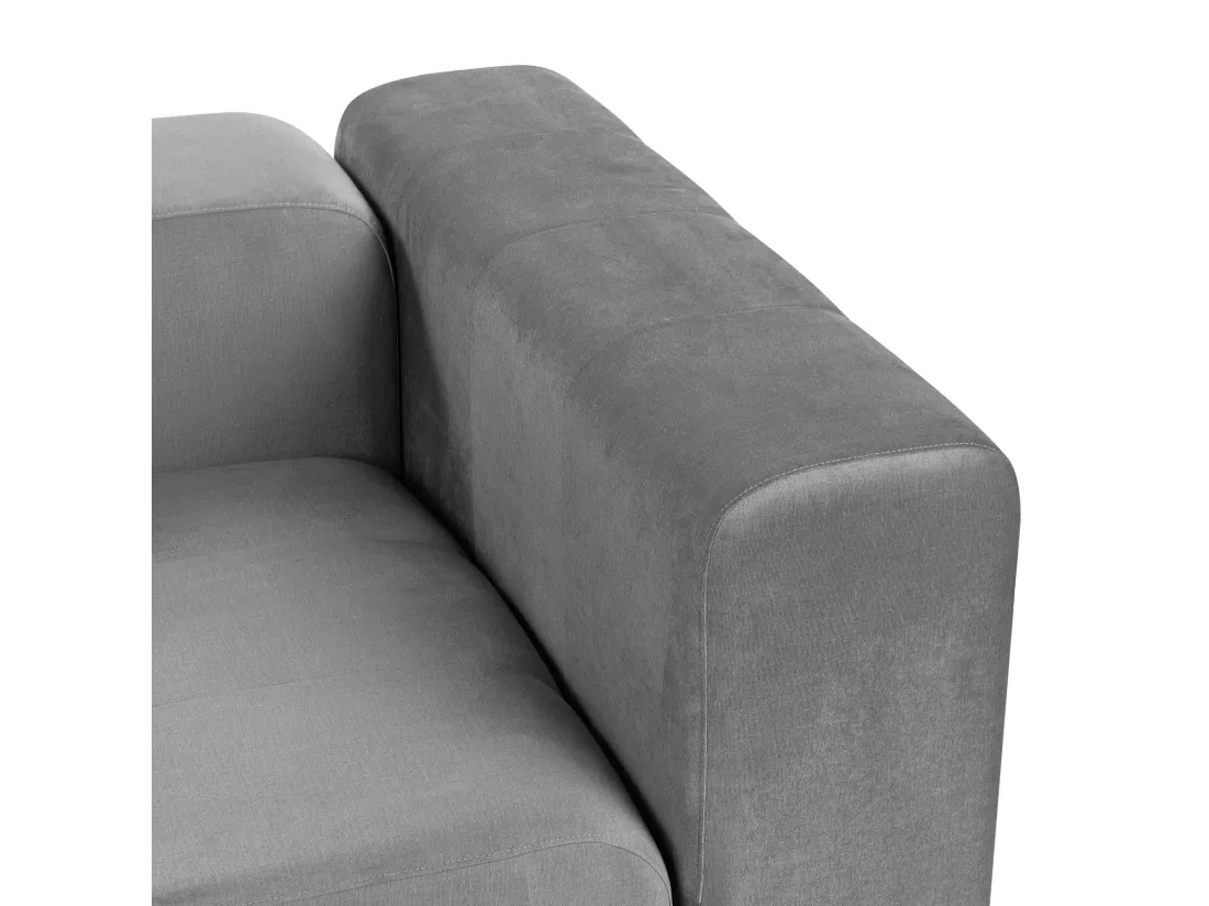 Canapé 3 places modulable en velours gris FALSTERBO